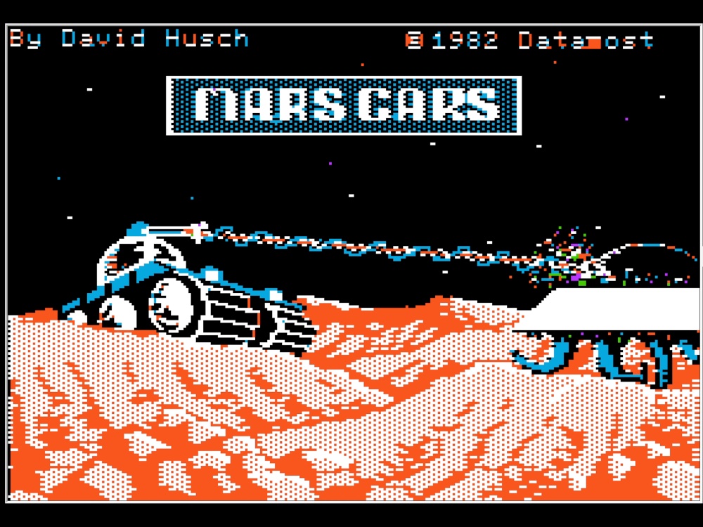 Title Screen of Mars Cars for Apple II